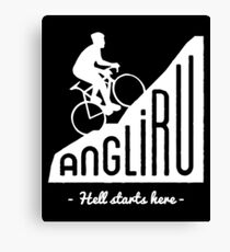 Angliru climb "Hell starts here" cycling Vuelta España Canvas Print