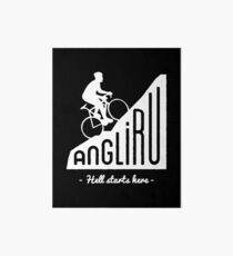 Angliru climb "Hell starts here" cycling Vuelta España Art Board