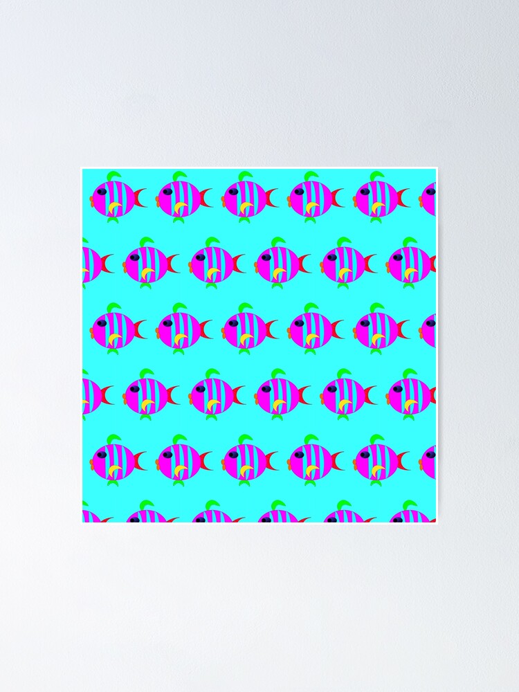 Thumbnail 1 of 3, Poster, Little fish pattern designed and sold by sil63.