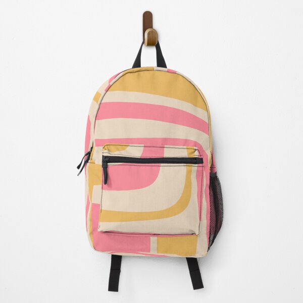 Item preview, Palm Springs Retro Mid Century Modern Abstract Pattern Pink Mustard Yellow Cream Beige designed and sold by kierkegaard.