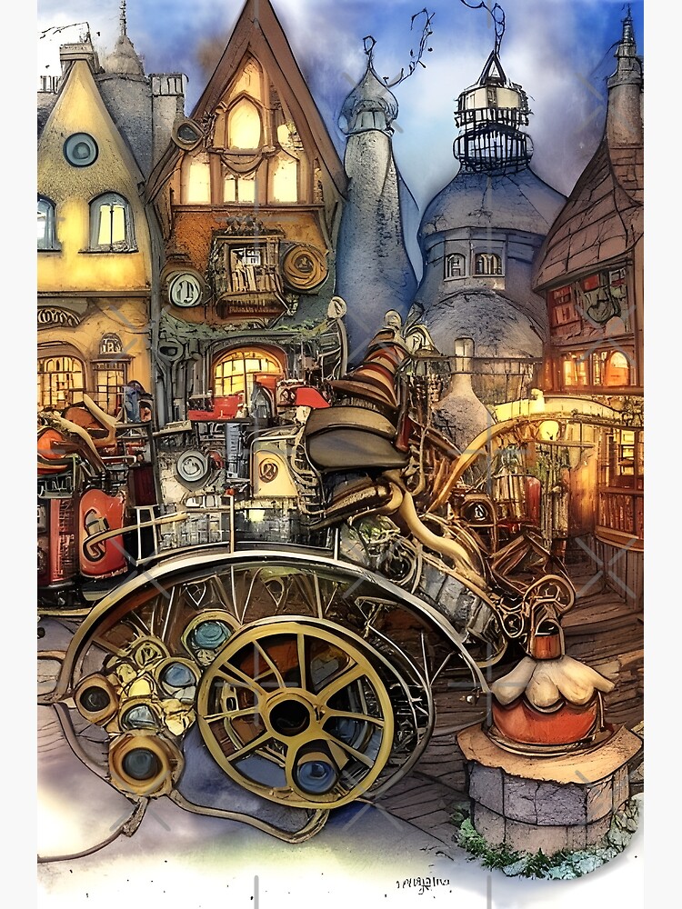 Steampunk Christmas Town Poster for Sale by Petalglassjade