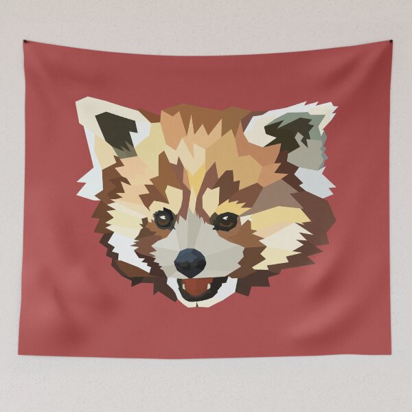 Item preview, Panda rojo de baja poli designed and sold by InfinityTone.