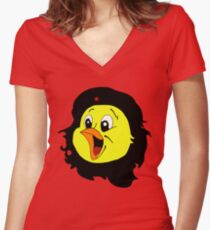 Cheepa Guevara: Revolution with a smile Women's Fitted V-Neck T-Shirt