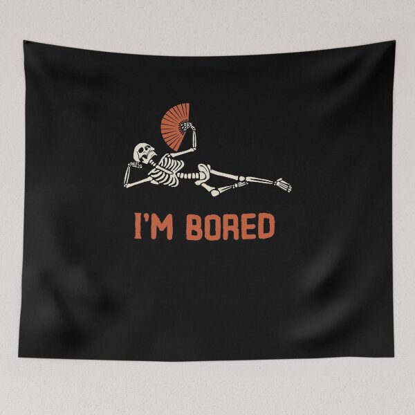 Item preview, I´m Bored Skeleton With Fan Halloween  designed and sold by dogmanstar.