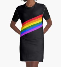 LGBT Rainbow Stripes Graphic T-Shirt Dress