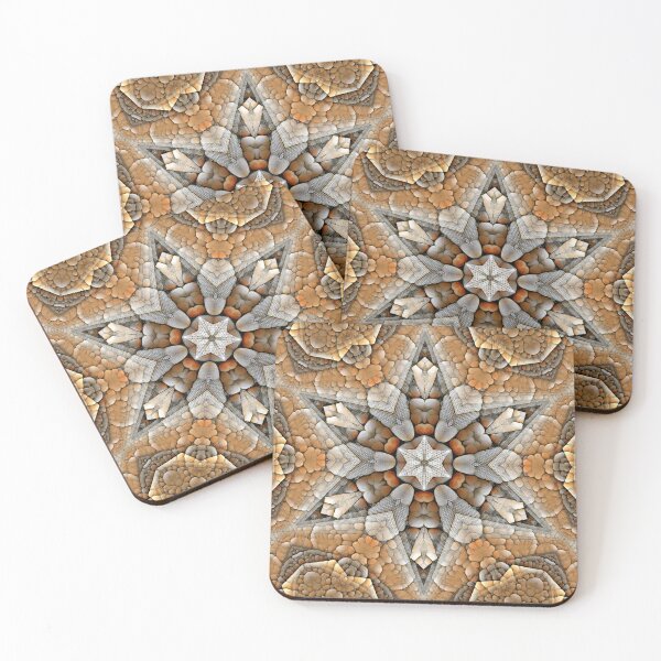 Item preview, creative symmetric pebble pattern and design in natural colours designed and sold by mister-john.