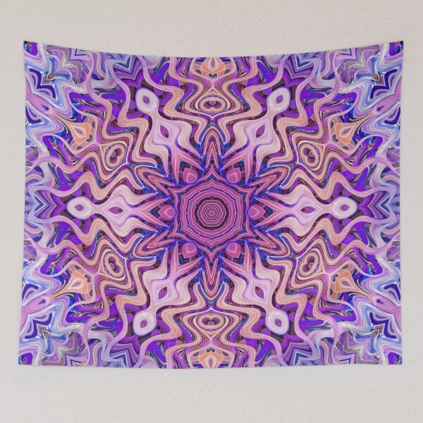 Item preview, Boho Vibes Abstract Mandala Maximalism Hippie Style Eclectic Mix of Blue Lilac Pink Purple 14 of 16 designed and sold by Beachy.