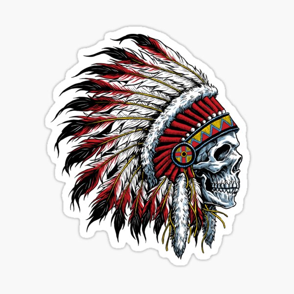 Indian Skull Sticker