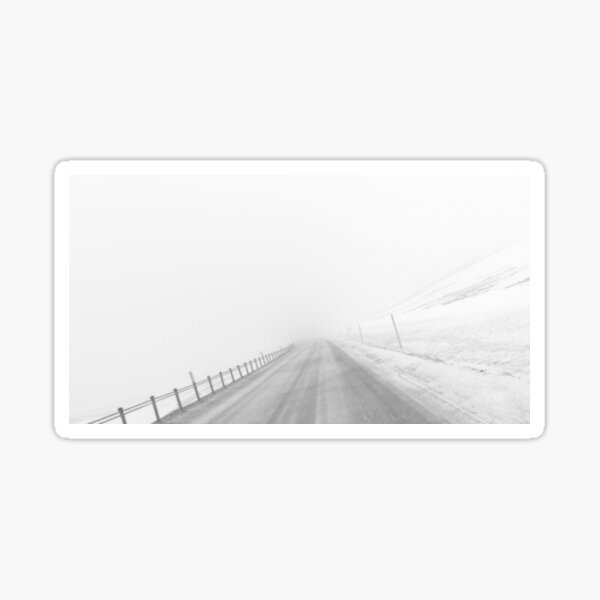 The Road Downhill - Black and White Sticker