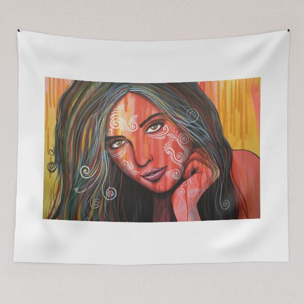 Item preview, Abstract Art Portrait Female Face Painting / Memories designed and sold by AmyGiacomelli.