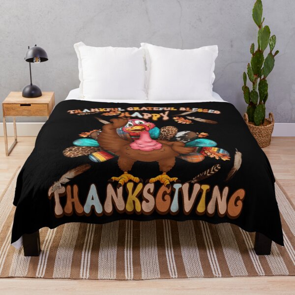 Item preview, Thankful Grateful Blessed Happy Thanksgiving Turkey designed and sold by worldmodi.