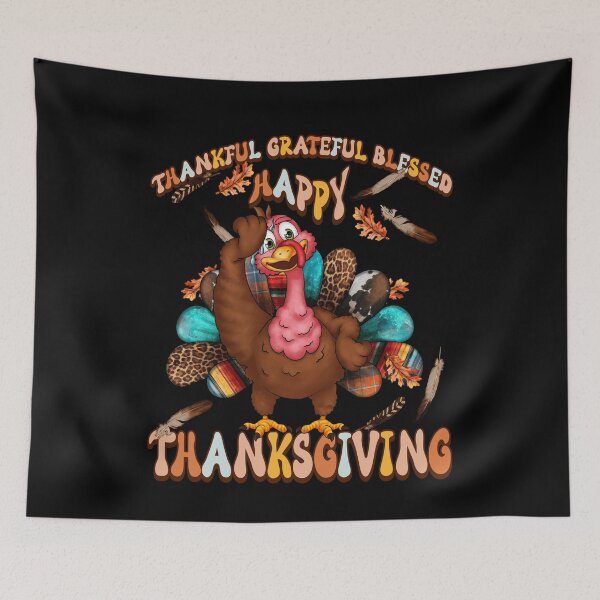 Item preview, Thankful Grateful Blessed Happy Thanksgiving Turkey designed and sold by worldmodi.