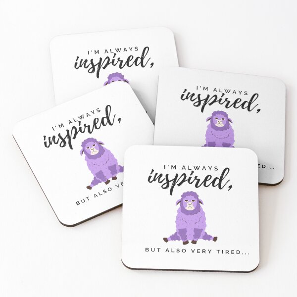 Item preview, I'm always inspired, but also very tired, purple sheep design designed and sold by CreativeStrand.