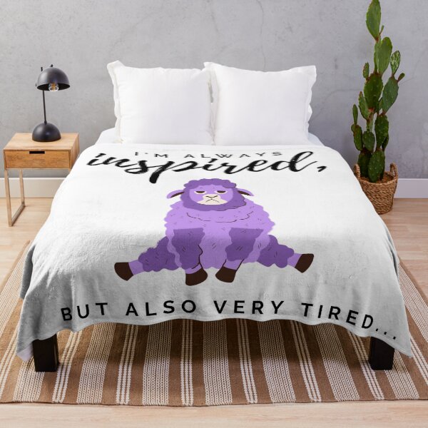 Item preview, I'm always inspired, but also very tired, purple sheep design designed and sold by CreativeStrand.