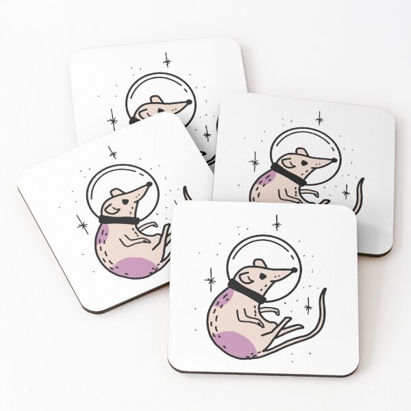 Item preview, cream and purple astronaut rat in space cute gift designed and sold by AnanasArt.