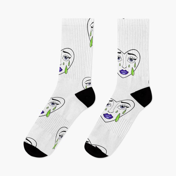 Item preview, crying heart with purple lipstic and green tears cute gift designed and sold by AnanasArt.