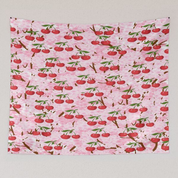 Item preview, Cherries on Cherry Blossoms designed and sold by calibrit.