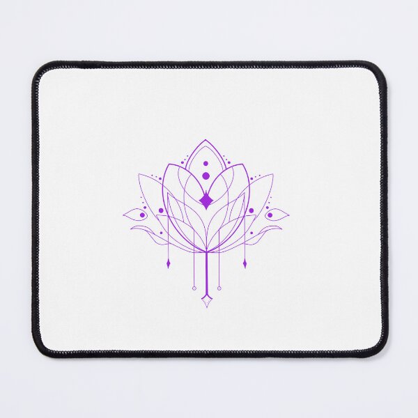 Item preview, electric delicate purple lotus symmetrical mandala linework with dangling crystals cute gift designed and sold by AnanasArt.