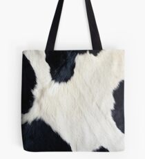 Cowhide Black and white Tote Bag