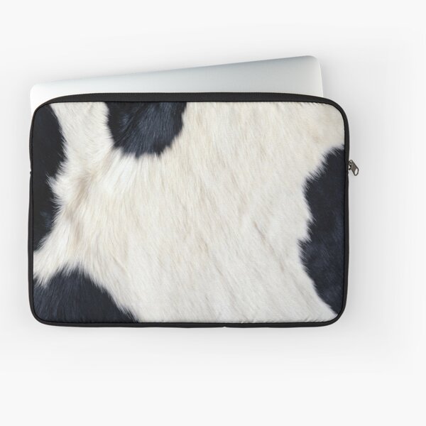 Cowhide Black and white Laptop Sleeve