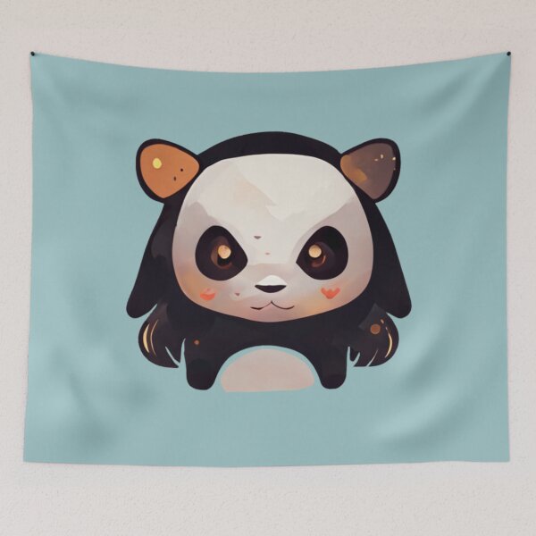 Item preview, Long hair cute nun panda designed and sold by JacinLeffler.