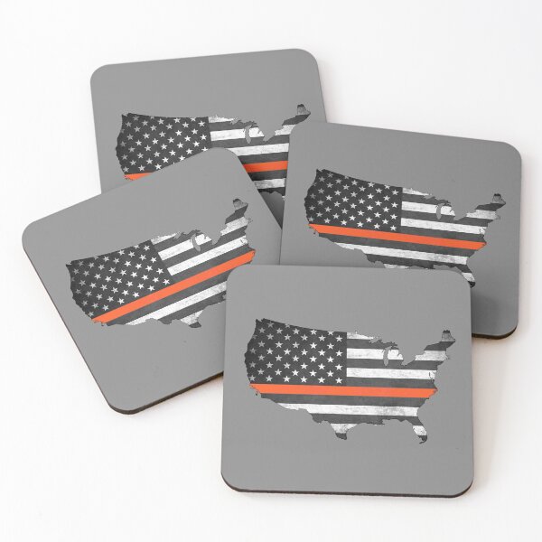 Item preview, United States Silhouette Thin Orange Line designed and sold by Robjohnsilvers.