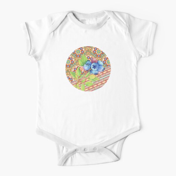 Rococo Nouveau Maine Blueberries Short Sleeve Baby One-Piece