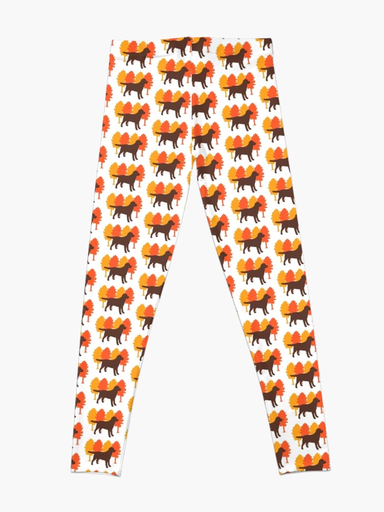 Alternate view of Autumn Trees Chocolate Labrador Silhouette Leggings
