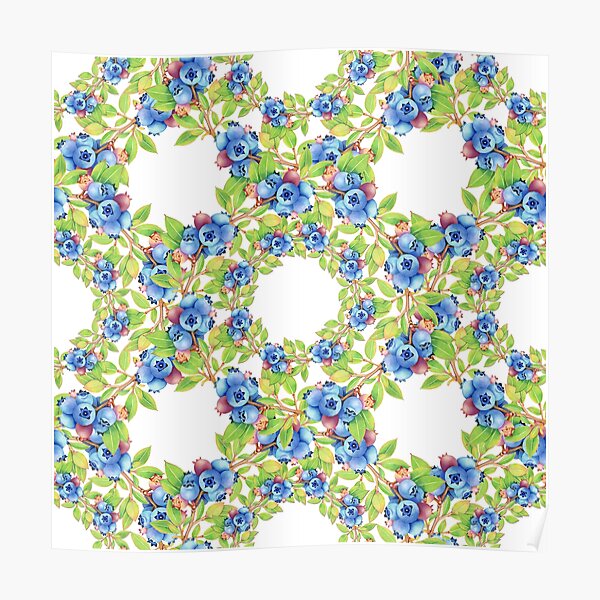 Swirling Maine Blueberries Poster