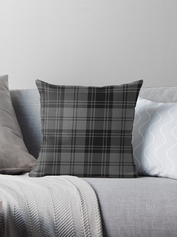 Grey 2024 tartan pillows