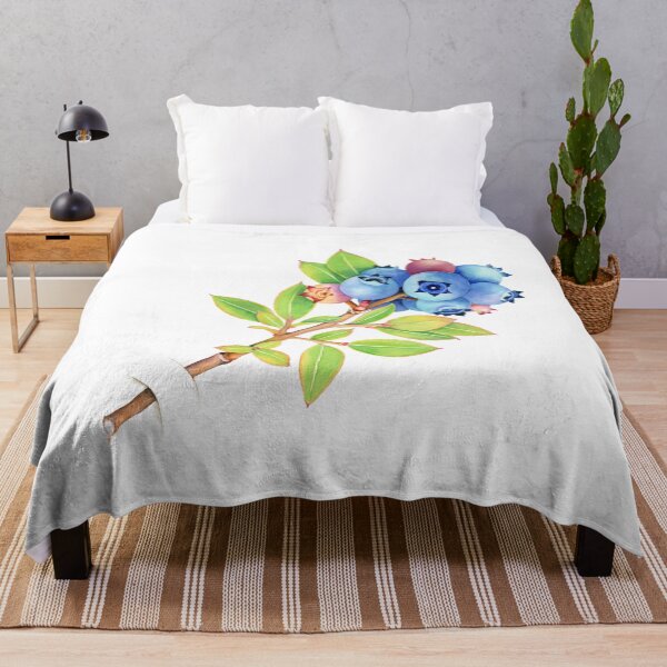 Wild Maine Blueberries Throw Blanket