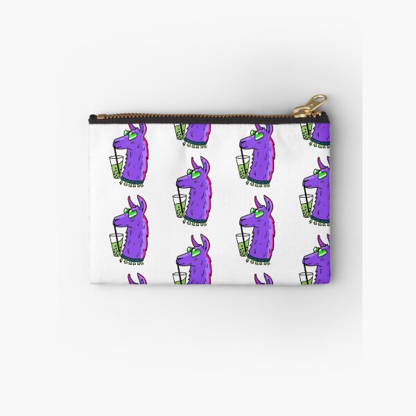 Item preview, funky purple llamma wearing tessels and heartshaped sunglasses, drinking matcha bubble tea cute gift designed and sold by AnanasArt.
