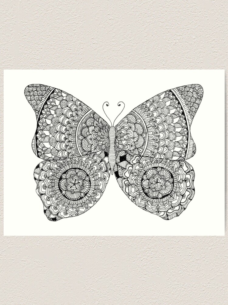 "Schmetterlings-Mandala" Kunstdruck von dare2draw | Redbubble