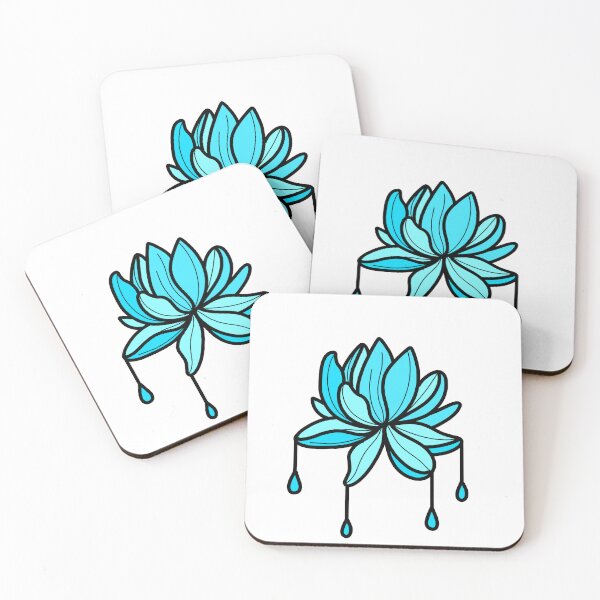 Item preview, glass cutting blue lotus flower cute gift designed and sold by AnanasArt.