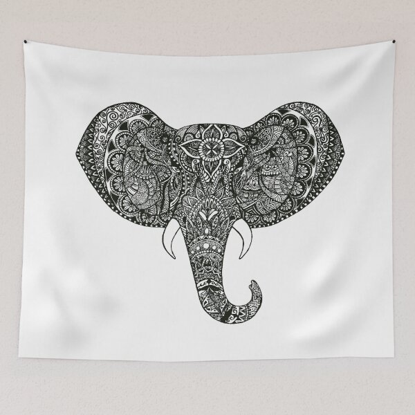 Item preview, Elephant Zentangle designed and sold by Carina Kay.