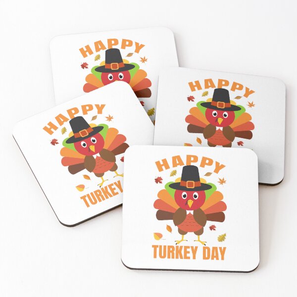 Item preview, Funny cute colorful Happy Turkey Day illustrations designed and sold by GraphicDream.
