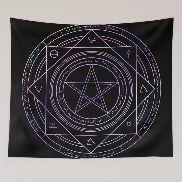 Item preview, Blue Purple Alchemy Symbols Magic Circle designed and sold by Saanis.