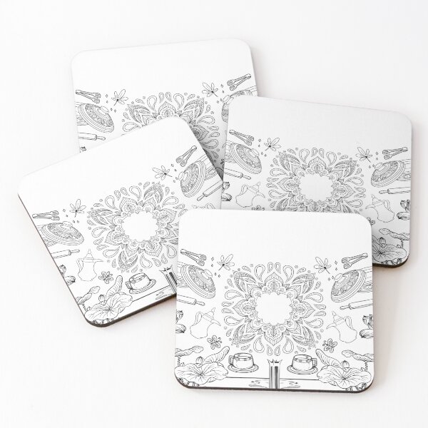Item preview, Floral kitchen pattern doodle designed and sold by Ibaa Al Rawahi.