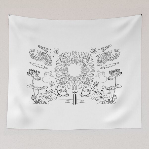 Item preview, Floral kitchen pattern doodle designed and sold by Ibaa Al Rawahi.