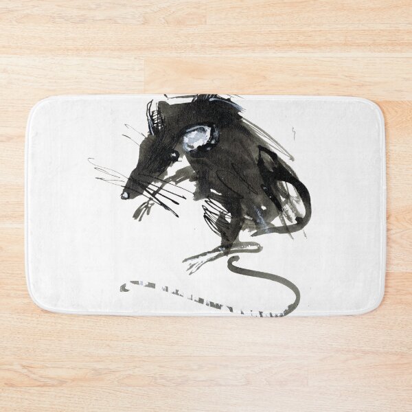 Item preview, Black inky rat designed and sold by InkandWillow.