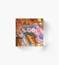Victorian Carousel York UK Bursting colours Acrylic Block