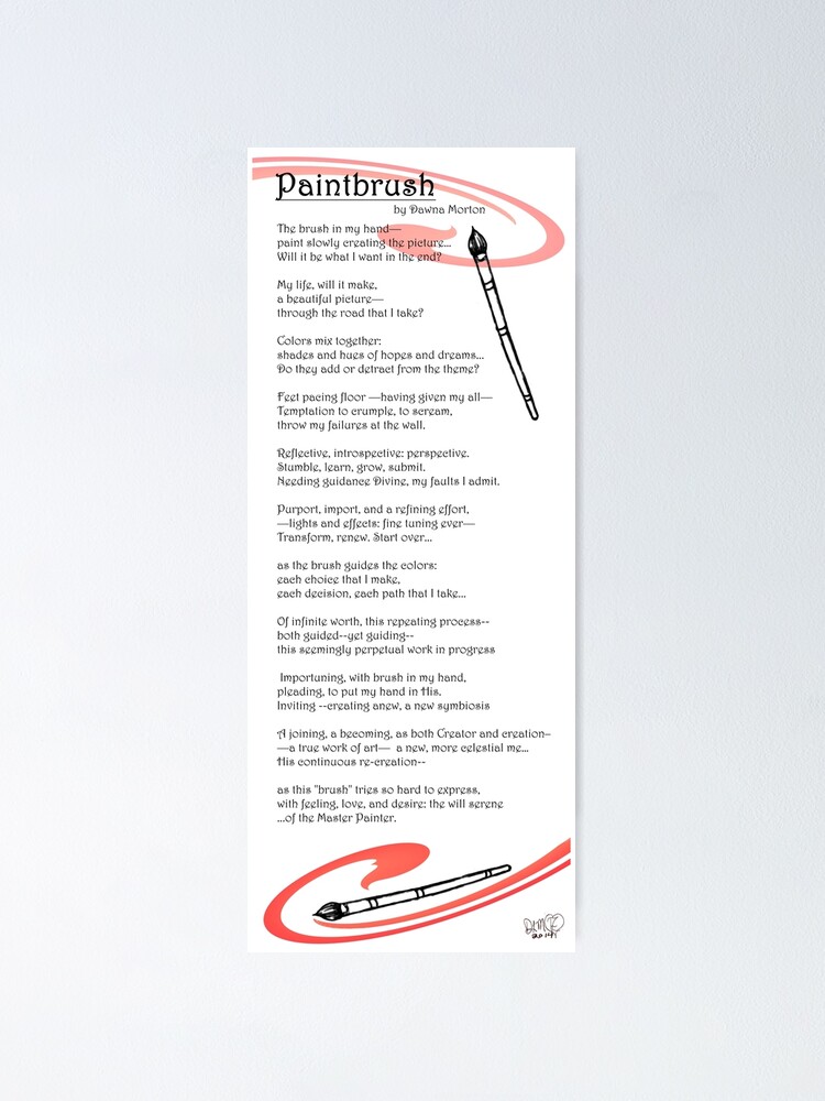 “paintbrush poem” Poster by DlmtleArt | Redbubble