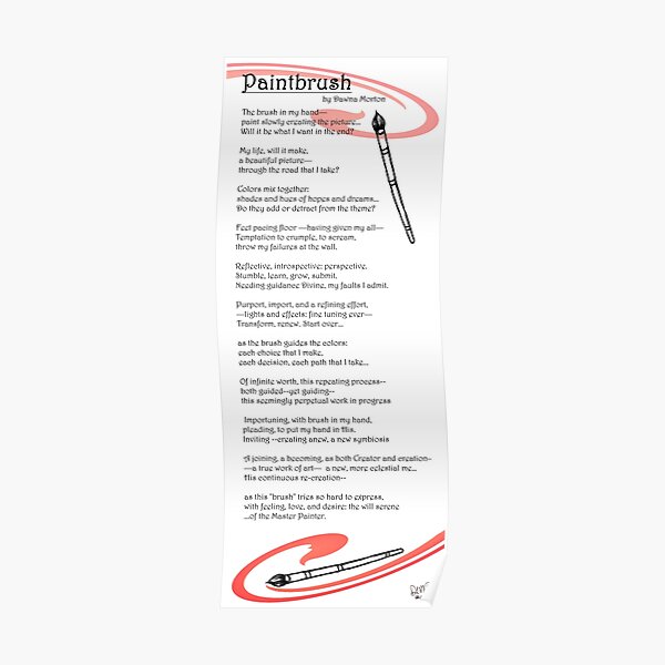 “paintbrush poem” Poster by DlmtleArt | Redbubble