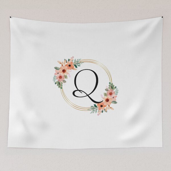 Artikelvorschau, Monogrammbuchstabe Q | Koralle Blumenmuster entworfen und verkauft von JustSeasons.