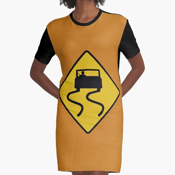 SLIPPERY WHEN WET Graphic T-Shirt Dress