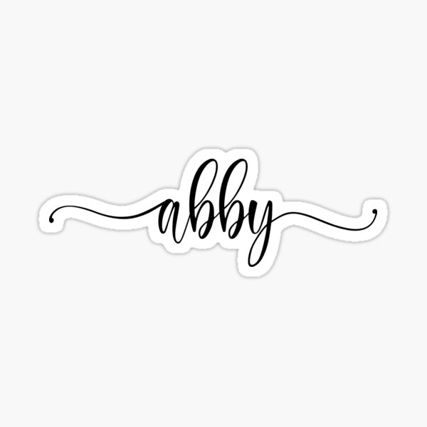 “Abby Calligraphy Name Black” Sticker for Sale by Yellowbubbless