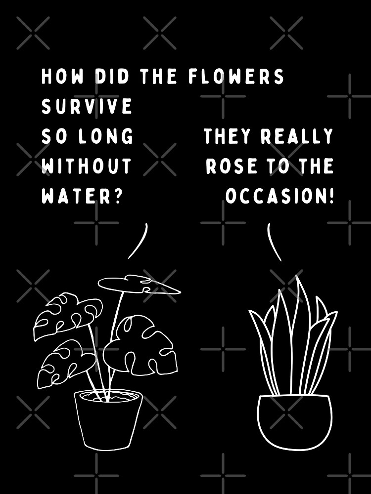 "Plant joke How did the flowers survive so long without water?" Poster for Sale by anieni