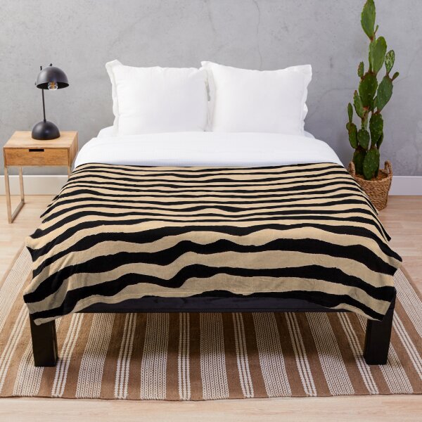 Item preview, Black and White Horizontal Waves Wax Cloth Minimalist Abstract Animal Striped Pattern designed and sold by CrowBerryCream.