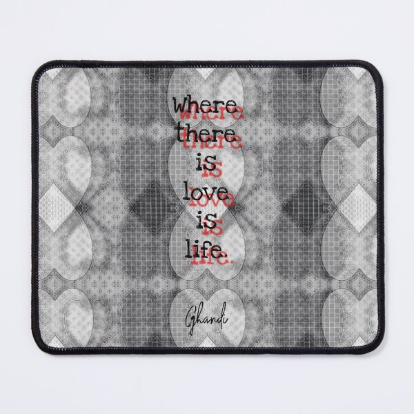 Item preview,  Discreet hearts: Ghandi quote "Where there is love, there is life" graphic heart pattern black and white designed and sold by kikidu21.