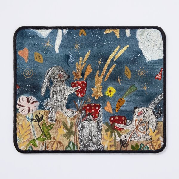 Item preview, Funny rabbit, stars, carrots, textures illustration  designed and sold by Yana Mustafina | Boho Soulful Designs.